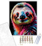  Neon Színű Lajhár - számfestő készlet - 40×50 cm (Keretre feszítve)