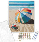  Színes Tengerparti Jelenet - számfestő készlet - 40×50 cm (Keretre feszítve)