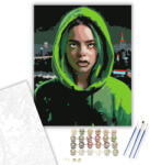  Billie Eilish Portré - számfestő készlet - 80×100 cm (Keretre feszítve)
