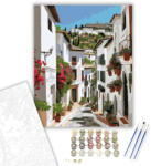  Granadai Utca és Alhambra - számfestő készlet - 40×50 cm (Keretre feszítve)