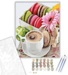  Macaron válogatás - számfestő készlet - 40×50 cm (Keretre feszítve)