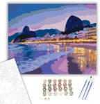 Számfestő Copacabana Esti Fényei és Cukorsüveg-hegy - számfestő készlet - 40×50 cm (Keretre feszítve) (crea7188-40X50-KF)