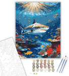  Tigriscápa a Színpompás Zátonynál - számfestő készlet - 40×50 cm (Keretre feszítve)