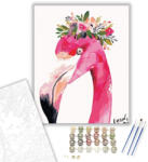  Flamingo Fej - számfestő készlet - 40×50 cm (Keretre feszítve)