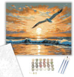 Számfestő Aranyló Napkelte a Tengeren - számfestő készlet - 40×50 cm (Keretre feszítve) (crea5803-40X50-KF)