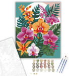  Trópusi Orchidea Mandala - számfestő készlet - 40×50 cm (Keretre feszítve)