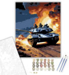 Éjszakai Tank Akció - számfestő készlet - 40×50 cm (Keretre feszítve)