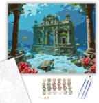  Elsüllyedt Város az Óceán Mélyén - számfestő készlet - 40×50 cm (Keretre feszítve)