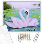  Hattyú Szerelem - számfestő készlet - 40×50 cm (Keretre feszítve)