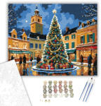  Varázslatos Téli Vásár - számfestő készlet - 40×50 cm (Keretre feszítve)