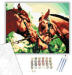 Számfestő Szerelmes Lovak - számfestő készlet - 40×50 cm (Keretre feszítve) (ujszam237-40X50-KF)