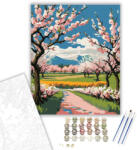  Virágzó Tavaszi Út - számfestő készlet - 40×50 cm (Keretre feszítve)