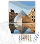  Louvre Múzeum és Üvegpiramis - számfestő készlet - 40×50 cm (Keretre feszítve)