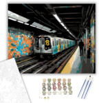  Graffitivel Díszített Metró Az Aluljáróban - számfestő készlet - 80×100 cm (Keret nélkül)