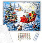  Kíváncsi állatok - számfestő készlet - 40×50 cm (Keretre feszítve)