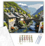 Számfestő Zagori Hegyi Falu és Kőhíd - számfestő készlet - 40×50 cm (Keretre feszítve) (crea6842-40X50-KF)