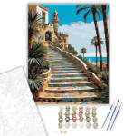  Park Güell Lépcső Barcelonában - számfestő készlet - 40×50 cm (Keretre feszítve)