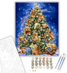  Mackók karácsonya - számfestő készlet - 40×50 cm (Keretre feszítve)