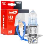 AMiO Bec Halogen H3, 12V 55W, +135% lumina, set Duo, vizibilitate noapte (04403)