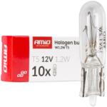 AMiO Bec Halogen T5, 12V 1.2W, set 10 bucati, iluminare bord, ceasuri (04412)