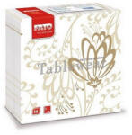 FATO Airlaid szalvéta 40x40cm Boulevard drapp virág dekor 50 lapos