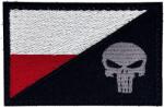 TM Patch - emblemă Steagul Poloniei - Punisher 75 x 45 mm