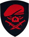 TM Patch - emblemă Beret Skull 65 x 80 mm - Red
