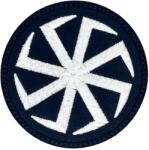 TM Patch - emblemă Simbol Slav - rozetă cu 8 brațe 75 x 75 mm - White