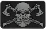 M-Tac Patch - emblemă M-Tac Bearded Skull 3D PVC - Black/Grey