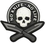 M-Tac Patch - emblemă M-Tac No Knife - No Life 3D PVC - Black/White