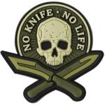 M-Tac Patch - emblemă M-Tac No Knife - No Life 3D PVC - Olive