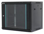 Dateup Rack 15U 600x600, montare pe perete, usa din sticla, panouri laterale detasabile si securizate, dezasamblat, culoare negru RAL 9004, DATEUP (MP.6615.9001)