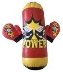 Power BOX Készlet boxzsákkal és kesztyűvel, 3 éves kortól, Power Box, 45cm magas, 19cm átmérőjű, piros/sárga/fekete színben (TOYS-2081)
