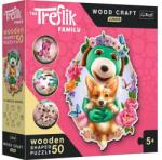 Trefl 50 db-os Wood Craft Shaped Prémium Fa Puzzle - Treflik család (20206) (20206)