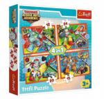 Trefl 4 az 1-ben puzzle (12, 15, 20, 24 db-os) - Transformers - Mentő Bot Akadémia (34352) (34352)