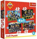Trefl 4 az 1-ben puzzle (12, 15, 20, 24 db-os) - Sam, a tűzoltó (34632) (34632)