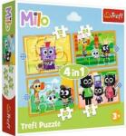 Trefl 4 az 1-ben puzzle (12, 15, 20, 24 db-os) - Milo és barátai (34654) (34654)