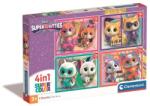 Clementoni 4 az 1-ben puzzle (12, 16, 20, 24 db-os) - Super Kitties (21531) (21531)