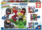 Educa 4 az 1-ben puzzle (6, 9, 12, 16) - Spidey és barátai (19295) (19295)