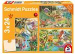 Schmidt Spiele 3 x 24 db-os puzzle - Dinosaur fun (56465) (56465)