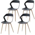  Étkezőszékek, üreges kivitel, modern és egyszerű, fekete