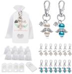  Kulcstartó készlet, Őrangyal dizájn, 48 db, Méretek 5, 3x2cm, Környezetbarát anyagok, Különféle ünnepségekre alkalmas