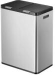 Eko nyomógombos szemetes, Essential Touch, 2x30 literes űrtartalom, 2 kivehető rekesz, zsákrögzítő, ergonomikus, rozsdamentes acél test, ujjlenyomat-taszító, integrált fogantyú, rozsdamentes