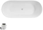 Besco Cada de baie freestanding ovala, compozit 170 cm, alba, Besco Moya WMD-170-MKW (WMD-170-MKW)