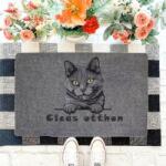  Brit cicás otthon lábtörlő szürke háttérrel (60 x 40 x 0, 2 cm)