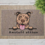  Amstaff kutyás lábtörlő barna háttérrel (60 x 40 x 0, 2 cm)