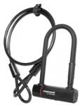 TRELOCK U5 Mini Flex U-lakat 178x83x15 mm, vázkonzollal, 120 cm-es sodronnyal, fekete