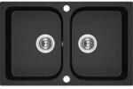 Laveo Celia, 2 kamrás gránit mosogató 760x480x184 mm, fekete, LAV-SBC_720T (LAV-SBC_720T)