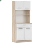  Négyajtós szekrény, sonoma tölgy/fehér, DOMIS NEW