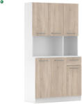  Hatajtós szekrény, fehér/sonoma tölgy, PELION NEW